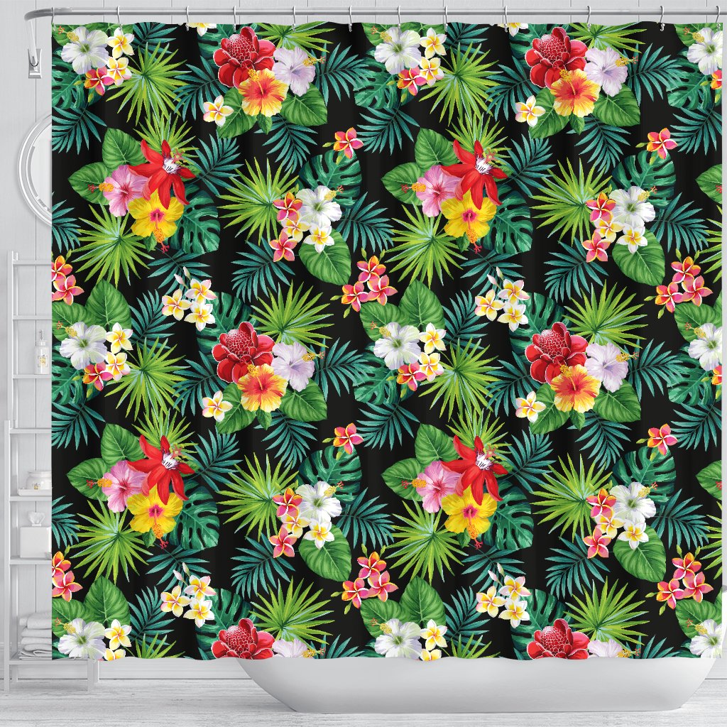 Hibiscus Hawaiian Flower Tropical Shower Curtain