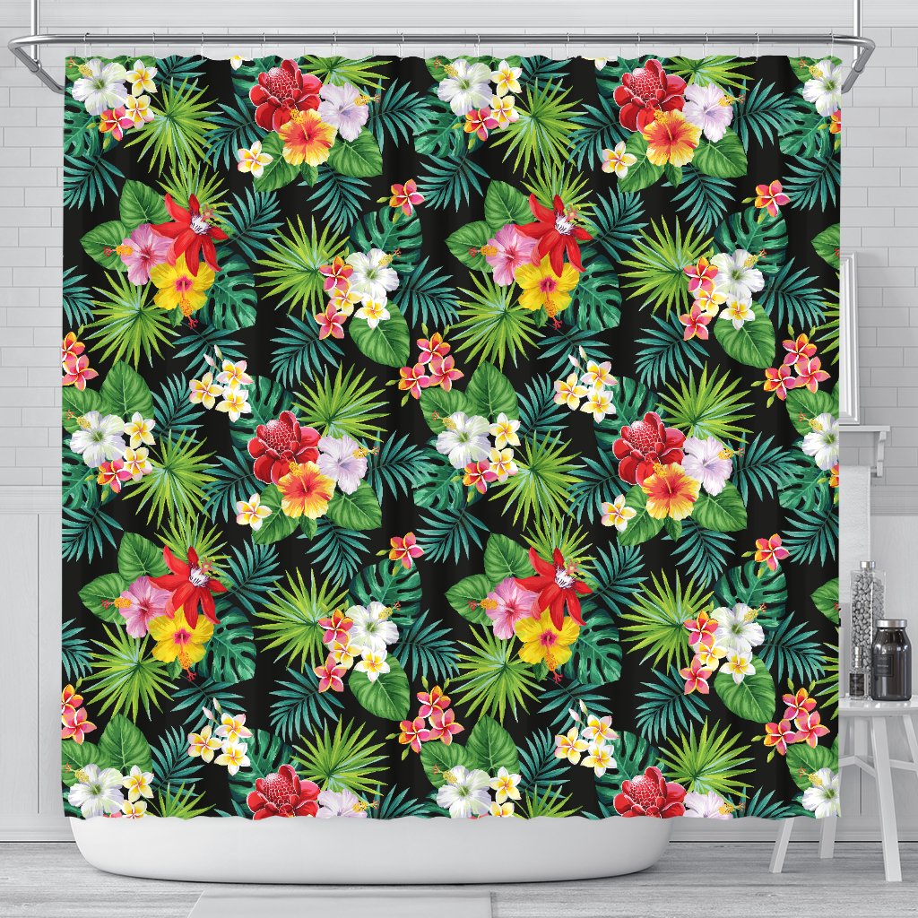 Hibiscus Hawaiian Flower Tropical Shower Curtain