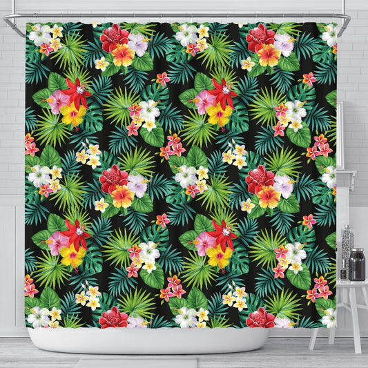 Hibiscus Hawaiian Flower Tropical Shower Curtain