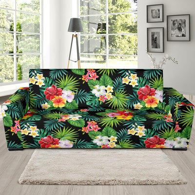 Hibiscus Hawaiian flower tropical Sofa Slipcover-JORJUNE.COM