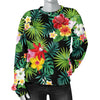 Hibiscus Hawaiian Flower Tropical Women Crewneck Sweatshirt