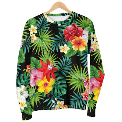 Hibiscus Hawaiian Flower Tropical Women Crewneck Sweatshirt