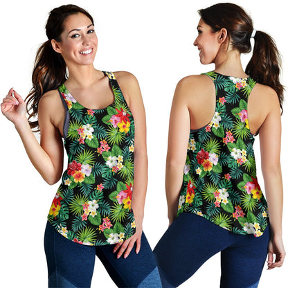 Hibiscus Hawaiian flower tropical Women Racerback Tank Top