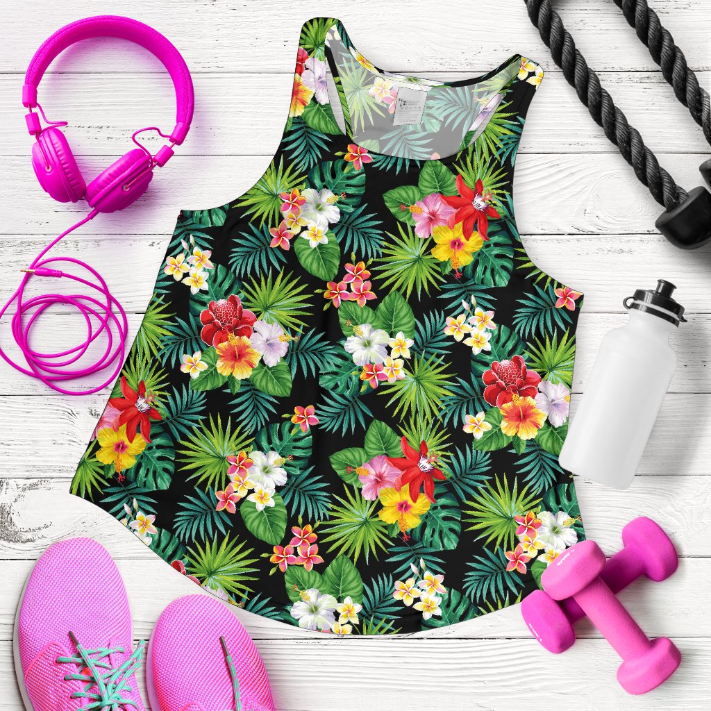 Hibiscus Hawaiian flower tropical Women Racerback Tank Top