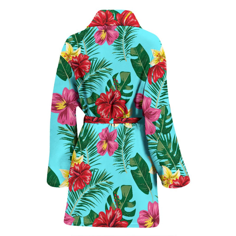 Hibiscus Hawaiian Flower Women Bath Robe