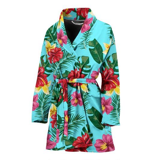 Hibiscus Hawaiian Flower Women Bath Robe