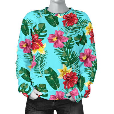 Hibiscus Hawaiian Flower Women Crewneck Sweatshirt