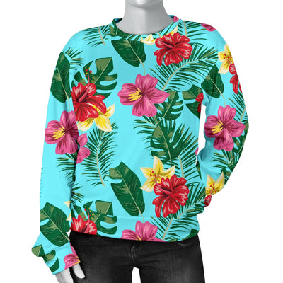 Hibiscus Hawaiian Flower Women Crewneck Sweatshirt