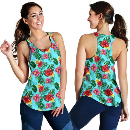Hibiscus Hawaiian Flower Women Racerback Tank Top
