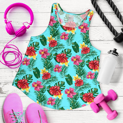 Hibiscus Hawaiian Flower Women Racerback Tank Top