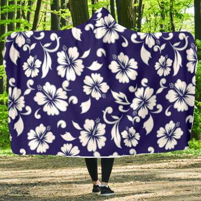 Hibiscus Pattern Print Design HB010 Hooded Blanket-JORJUNE.COM