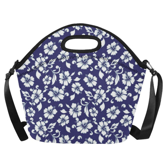 Hibiscus Pattern Print Design HB010 Neoprene Lunch Bag-JorJune