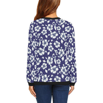 Hibiscus Pattern Print Design HB010 Women Long Sleeve Sweatshirt-JorJune