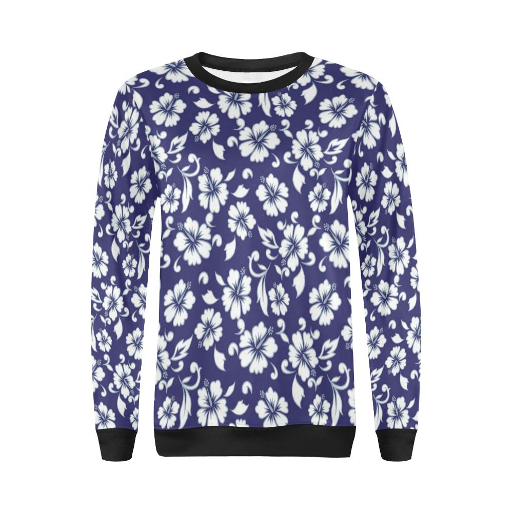 Hibiscus Pattern Print Design HB010 Women Long Sleeve Sweatshirt-JorJune