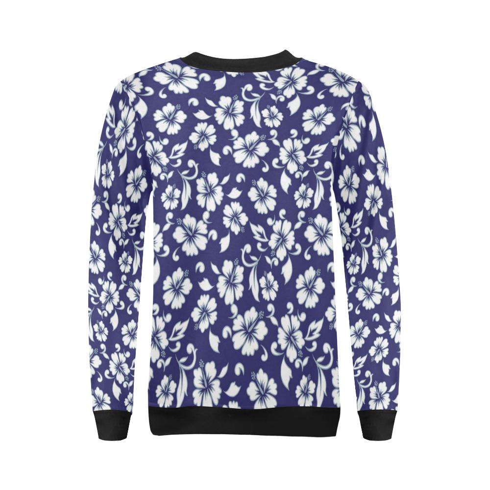 Hibiscus Pattern Print Design HB010 Women Long Sleeve Sweatshirt-JorJune