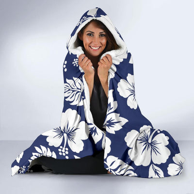 Hibiscus Pattern Print Design HB012 Hooded Blanket-JORJUNE.COM