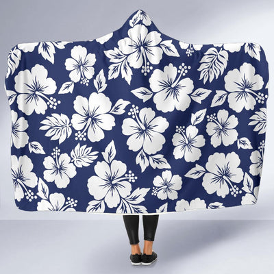 Hibiscus Pattern Print Design HB012 Hooded Blanket-JORJUNE.COM