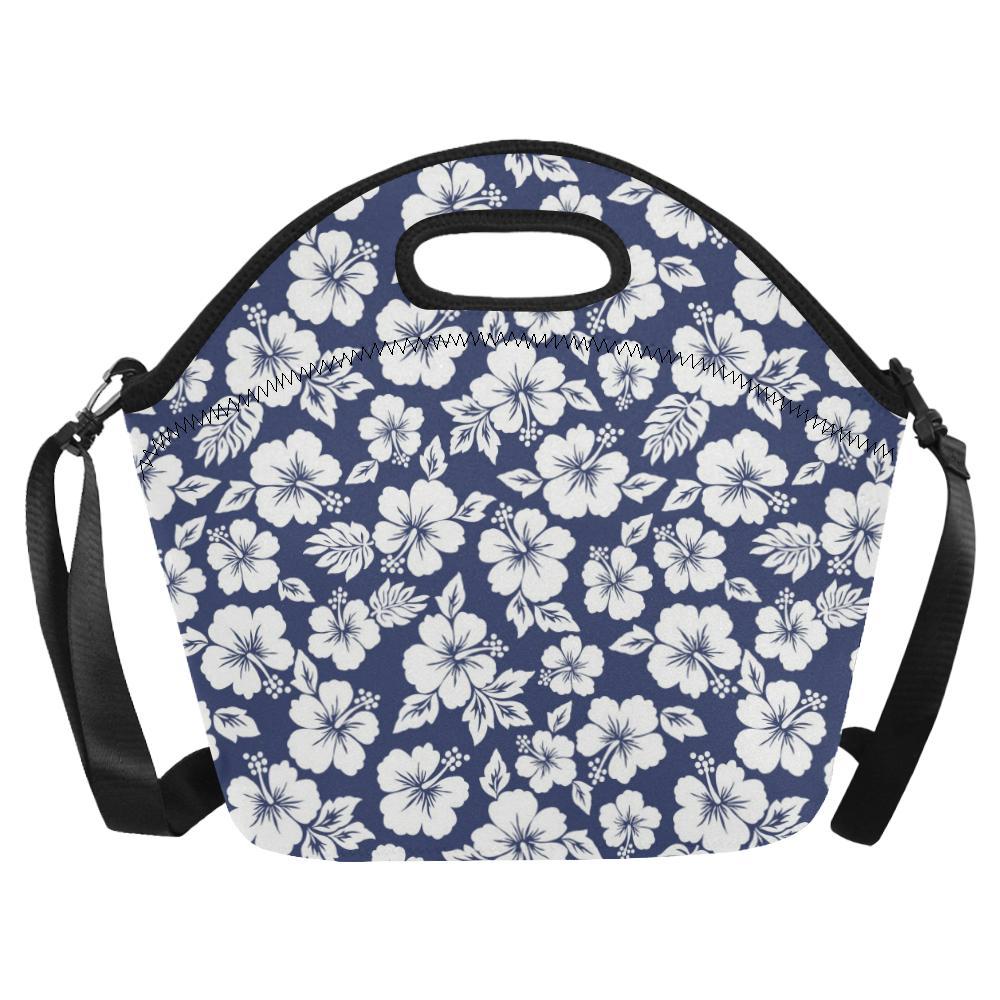 Hibiscus Pattern Print Design HB012 Neoprene Lunch Bag-JorJune