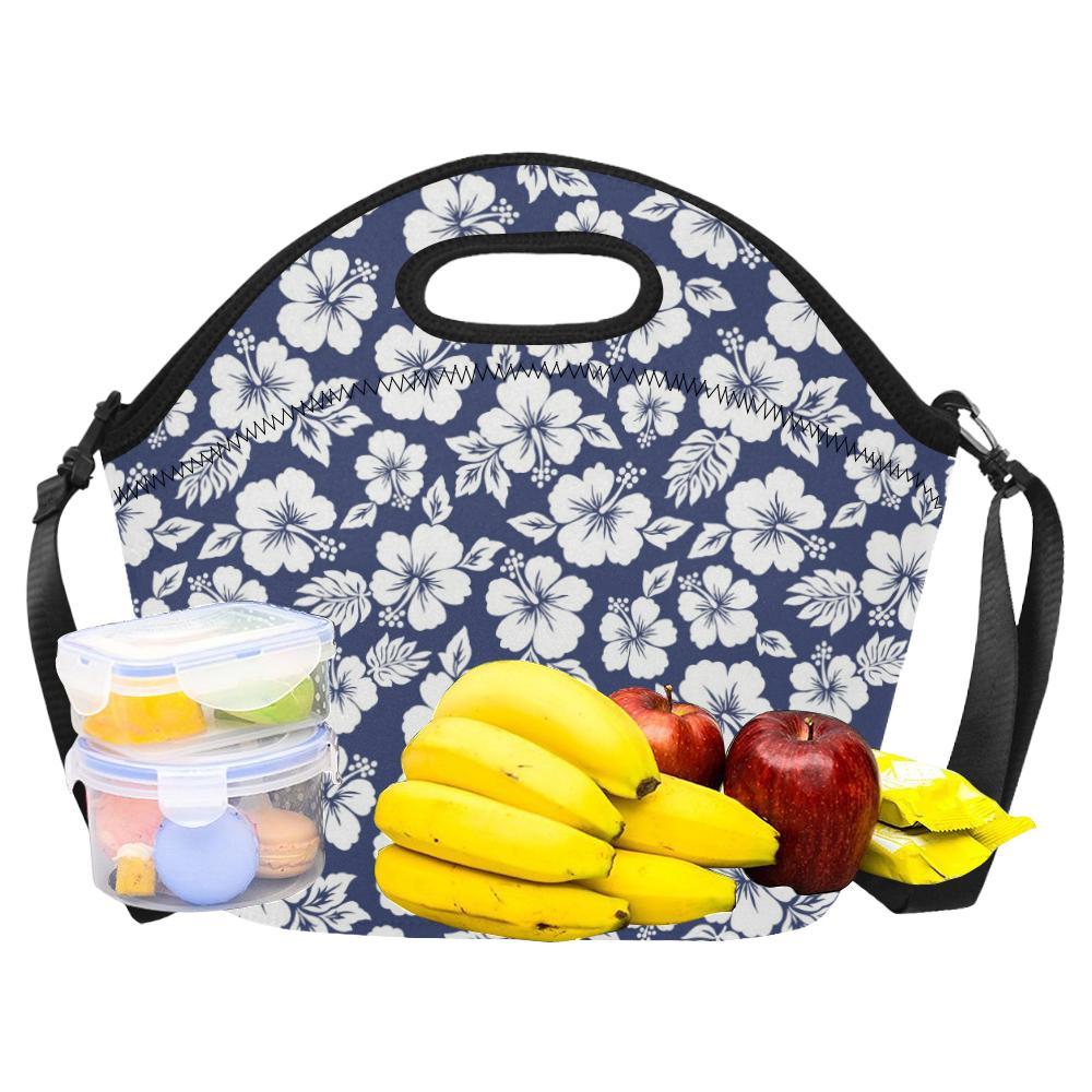 Hibiscus Pattern Print Design HB012 Neoprene Lunch Bag-JorJune