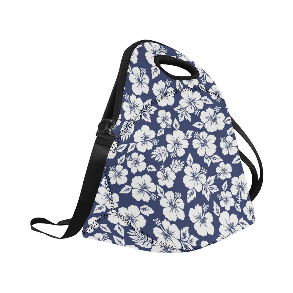 Hibiscus Pattern Print Design HB012 Neoprene Lunch Bag-JorJune
