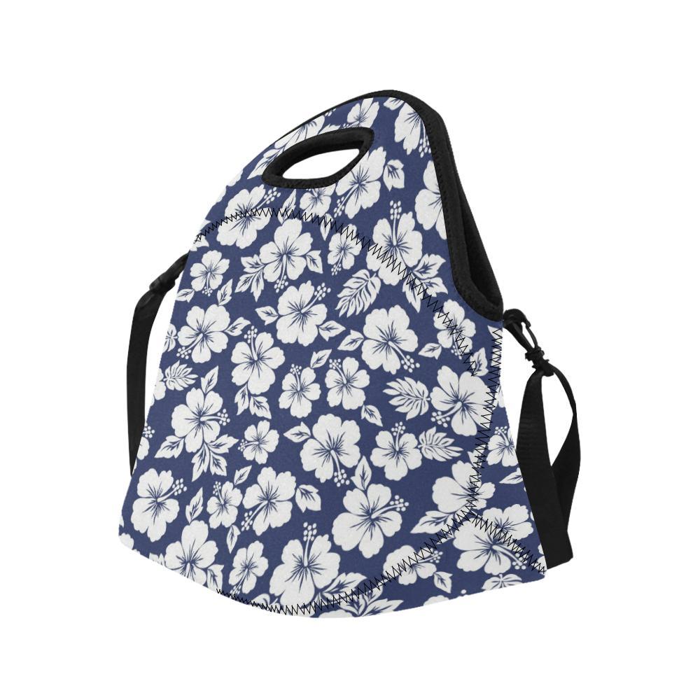 Hibiscus Pattern Print Design HB012 Neoprene Lunch Bag-JorJune