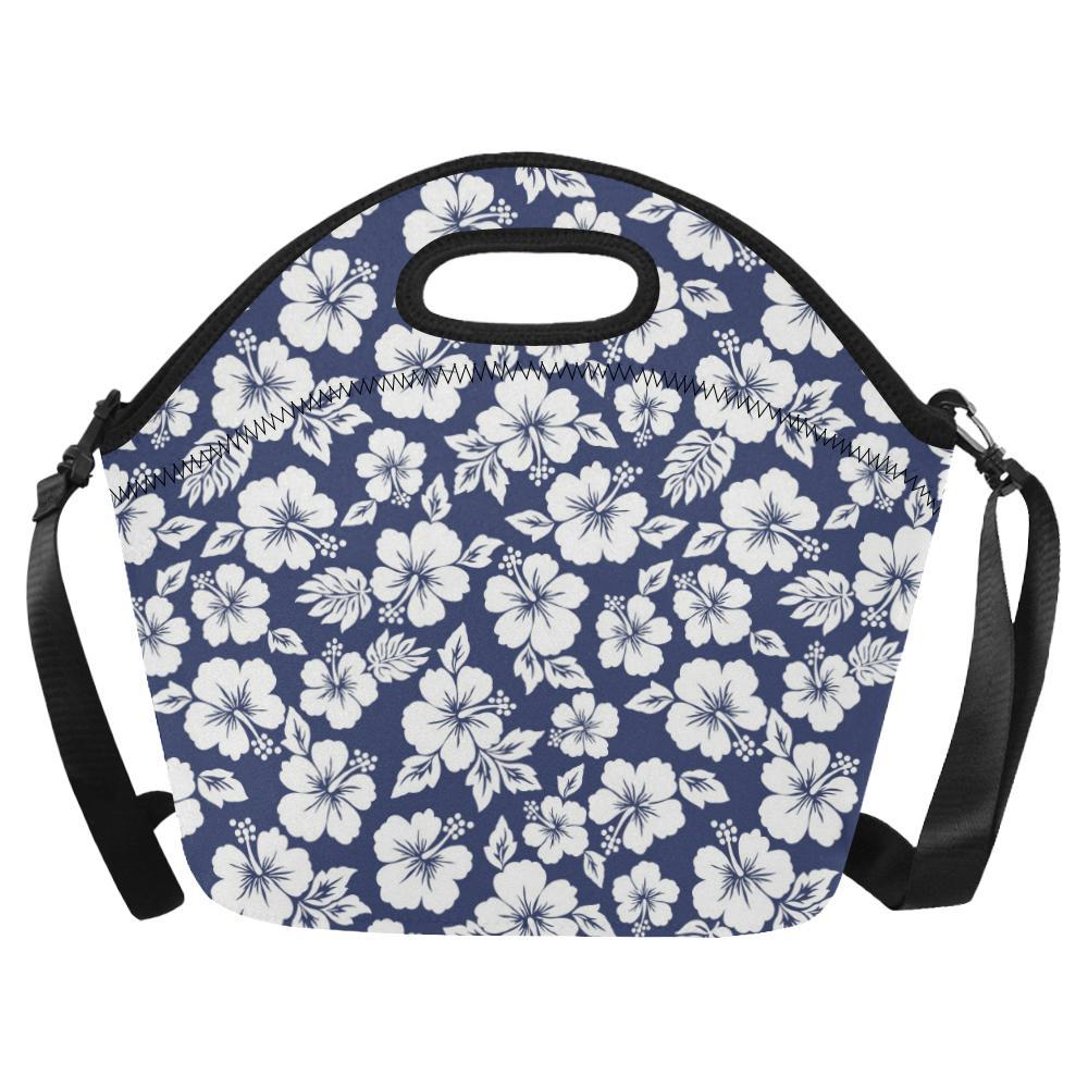 Hibiscus Pattern Print Design HB012 Neoprene Lunch Bag-JorJune