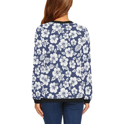 Hibiscus Pattern Print Design HB012 Women Long Sleeve Sweatshirt-JorJune