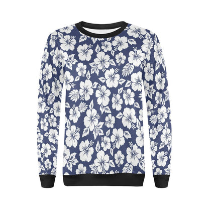 Hibiscus Pattern Print Design HB012 Women Long Sleeve Sweatshirt-JorJune