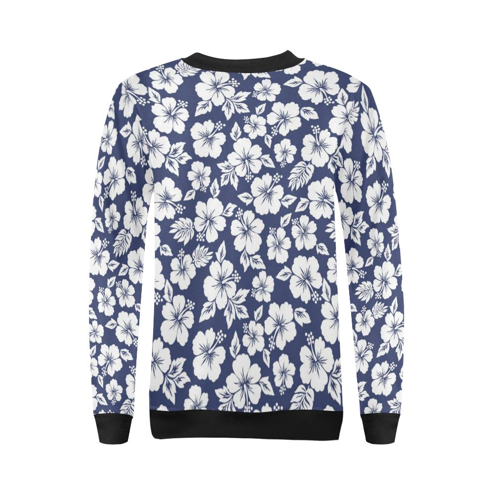 Hibiscus Pattern Print Design HB012 Women Long Sleeve Sweatshirt-JorJune