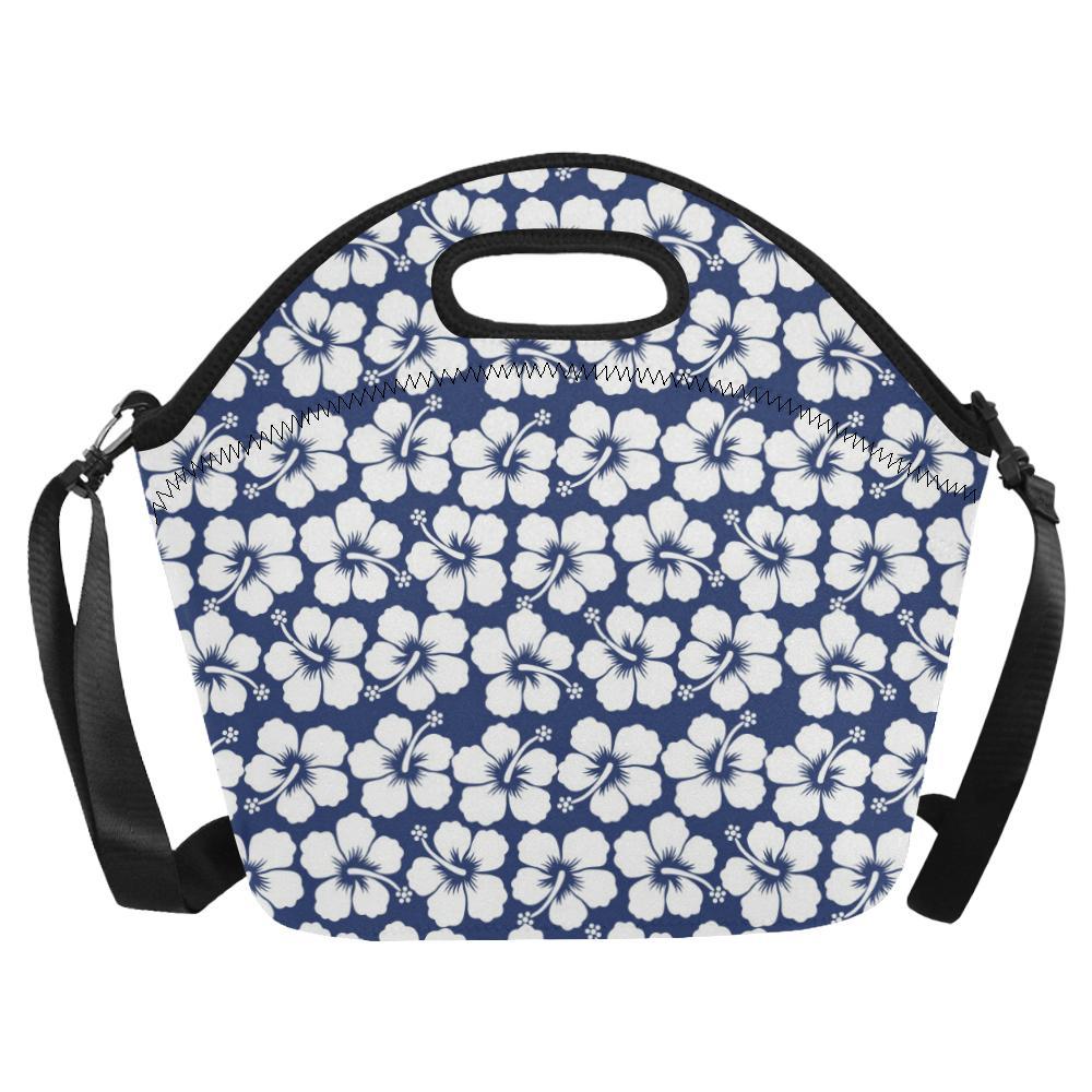 Hibiscus Pattern Print Design HB013 Neoprene Lunch Bag-JorJune