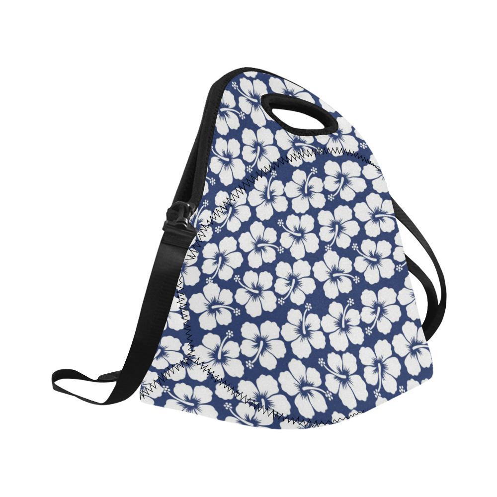 Hibiscus Pattern Print Design HB013 Neoprene Lunch Bag-JorJune