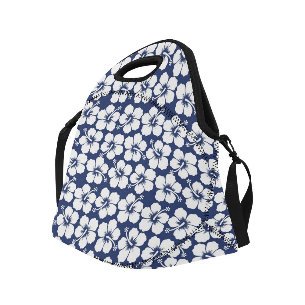 Hibiscus Pattern Print Design HB013 Neoprene Lunch Bag-JorJune