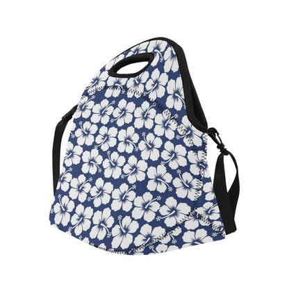 Hibiscus Pattern Print Design HB013 Neoprene Lunch Bag-JorJune