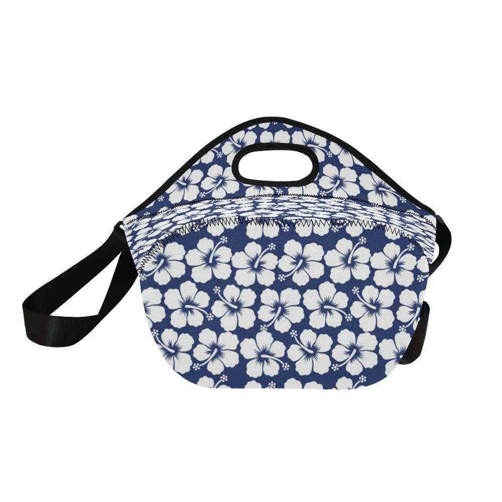 Hibiscus Pattern Print Design HB013 Neoprene Lunch Bag-JorJune