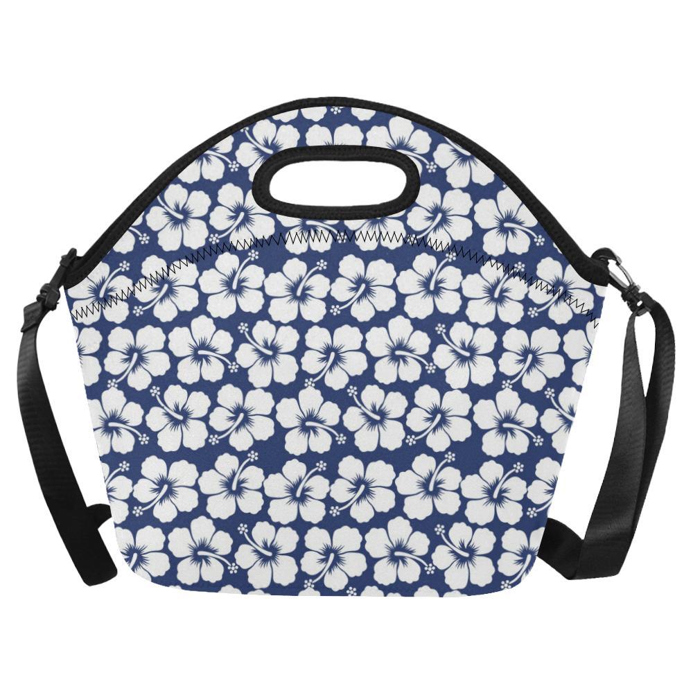 Hibiscus Pattern Print Design HB013 Neoprene Lunch Bag-JorJune