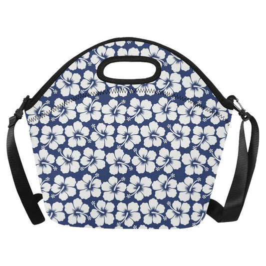 Hibiscus Pattern Print Design HB013 Neoprene Lunch Bag-JorJune
