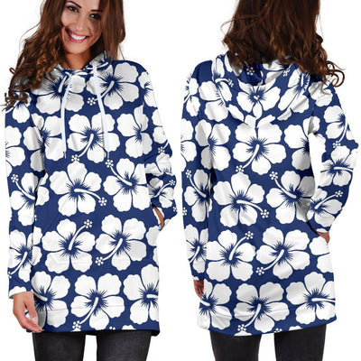 Hibiscus Pattern Print Design HB013 Women Hoodie Dress