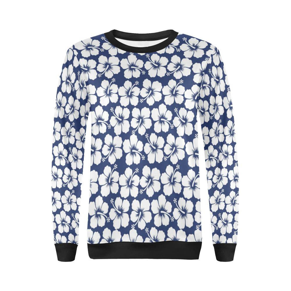 Hibiscus Pattern Print Design HB013 Women Long Sleeve Sweatshirt-JorJune