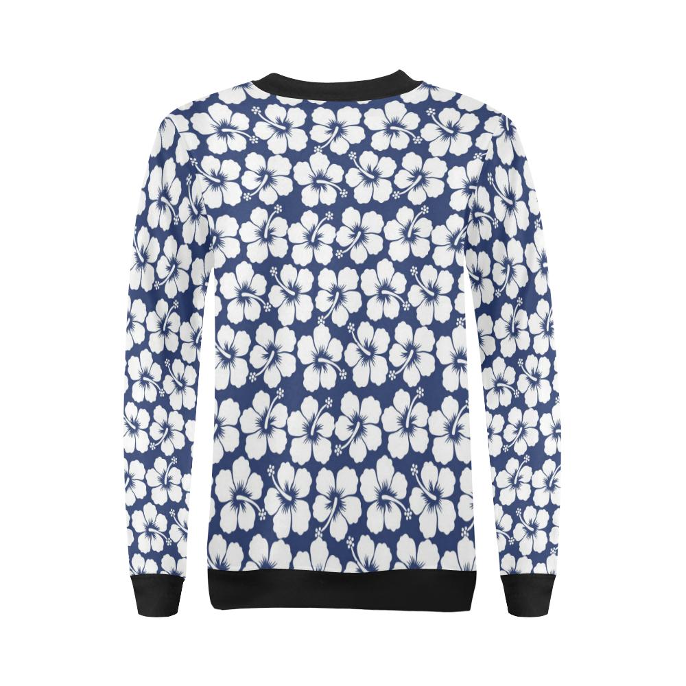 Hibiscus Pattern Print Design HB013 Women Long Sleeve Sweatshirt-JorJune