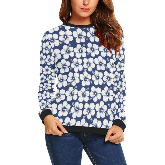 Hibiscus Pattern Print Design HB013 Women Long Sleeve Sweatshirt-JorJune