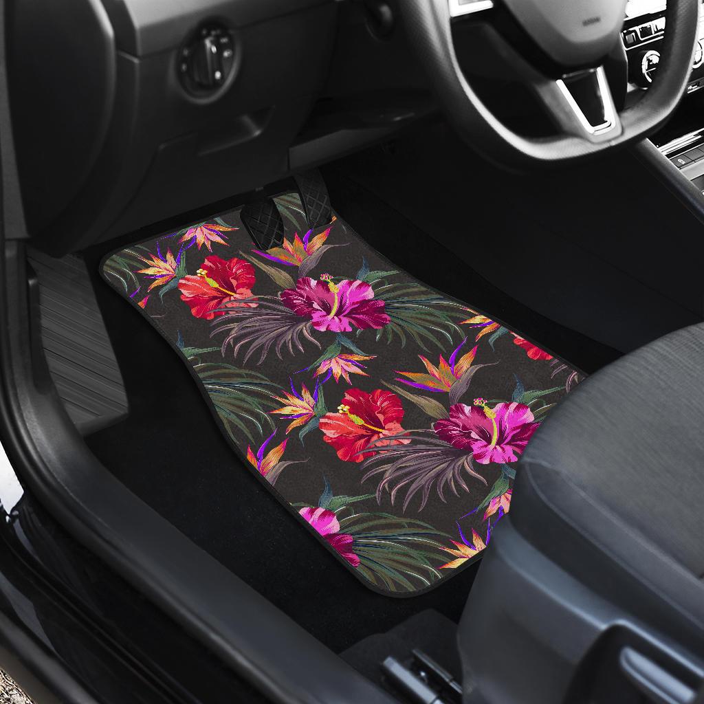 Hibiscus Pattern Print Design HB014 Car Floor Mats-JorJune
