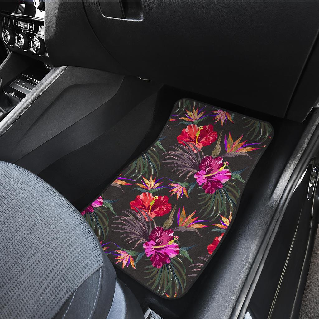 Hibiscus Pattern Print Design HB014 Car Floor Mats-JorJune