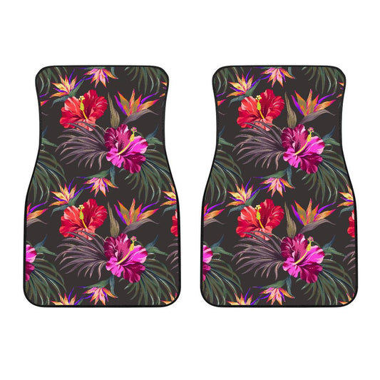 Hibiscus Pattern Print Design HB014 Car Floor Mats-JorJune