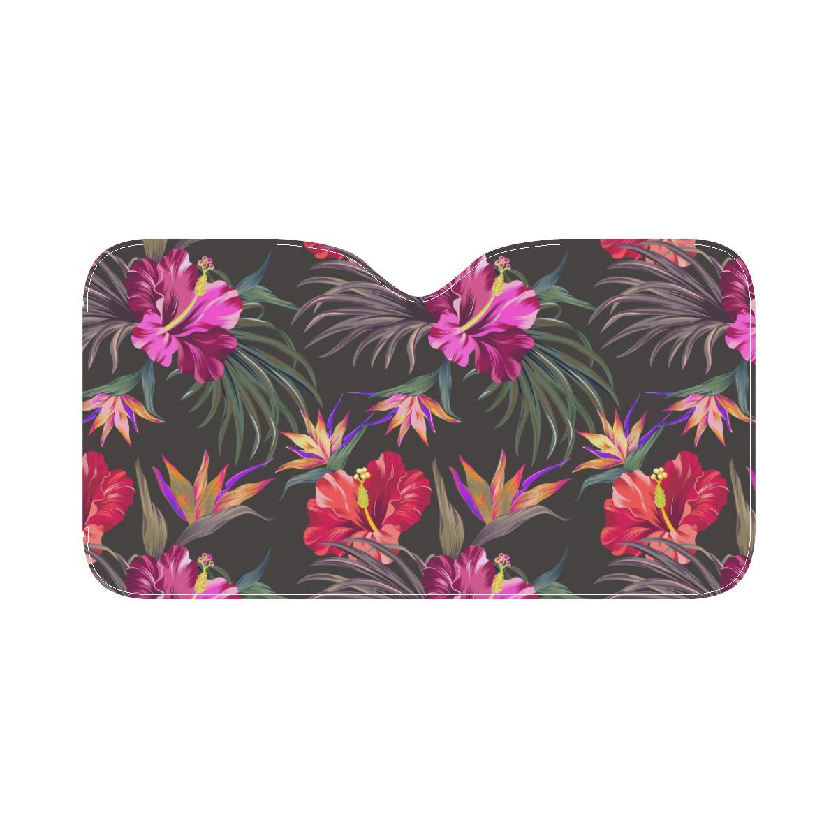 Hibiscus Pattern Print Design HB014 Car Sun Shade-JorJune