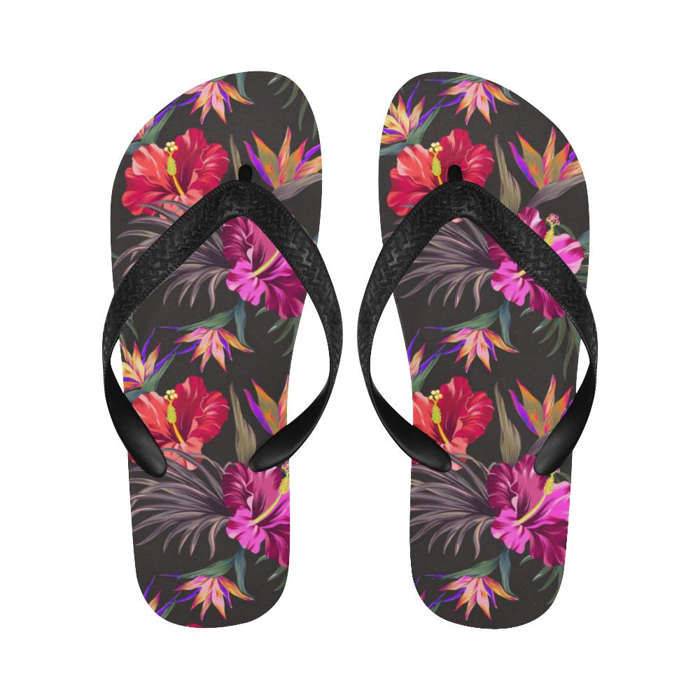 Hibiscus Pattern Print Design HB014 Flip Flops-JorJune