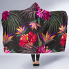 Hibiscus Pattern Print Design HB014 Hooded Blanket-JORJUNE.COM