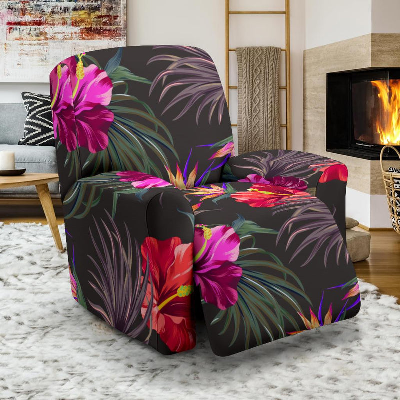 Hibiscus Pattern Print Design HB014 Recliner Slipcover-JORJUNE.COM