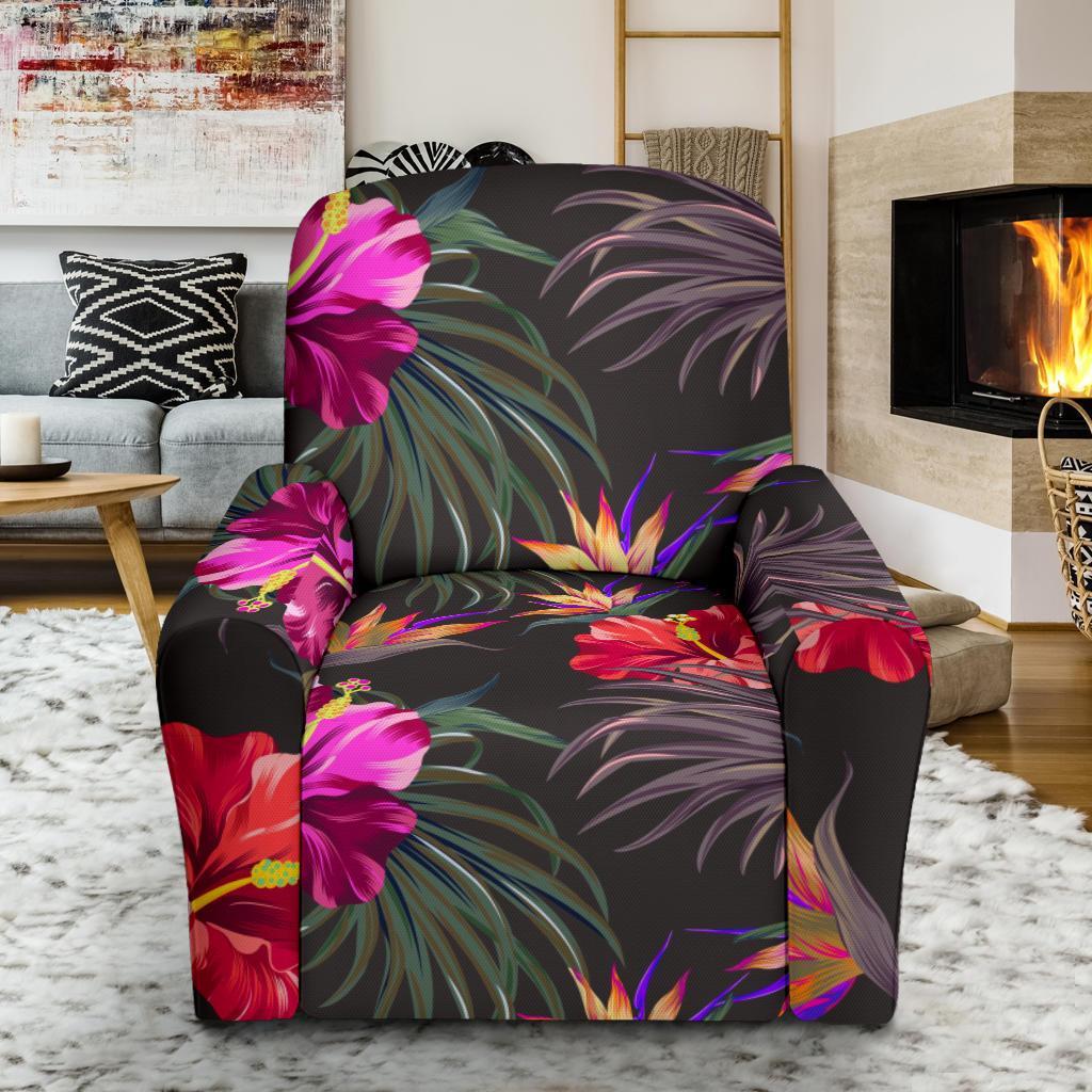 Hibiscus Pattern Print Design HB014 Recliner Slipcover-JORJUNE.COM