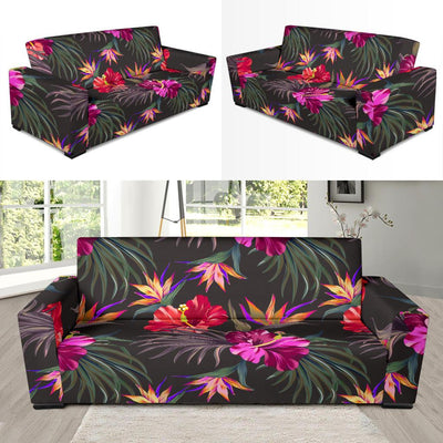 Hibiscus Pattern Print Design HB014 Sofa Slipcover-JORJUNE.COM