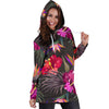 Hibiscus Pattern Print Design HB014 Women Hoodie Dress